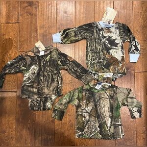 Set of 3 Camo Long Sleeve Shirts/Tops New With Tags Mossy Oak & REALTREE